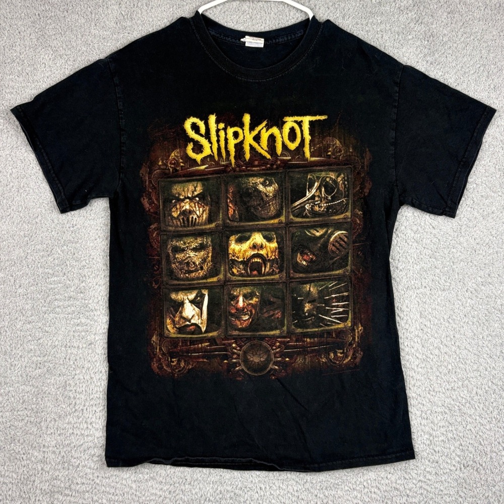 Slipknot Shirt Mens Medium Black Summer Tour 2016 Band Tee Mask Graphic Nu Metal